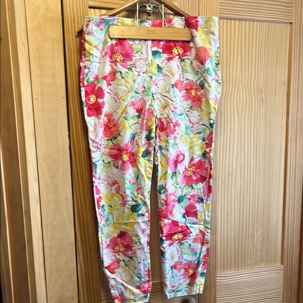 🍒 🍒 Ralph Lauren Pink and Yellow Floral pants
